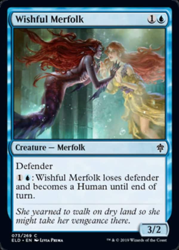 Wishful Merfolk - Throne of Eldraine-(073)-(Foil)